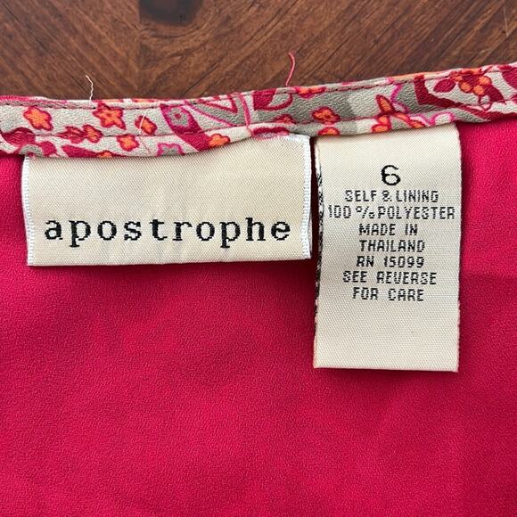 Apostrophe Red, Gray & Orange Paisley Print Skirt Woman Size 6 Office Casual - Picture 3 of 8